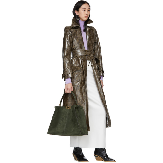 Fendi Reversible Trench Coat In Marrone