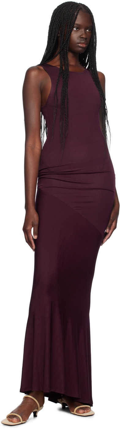 Atlein Purple Bias-Cut Maxi Dress