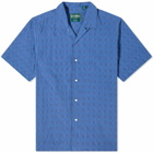 Gitman Vintage Men's Japanese Ripple Jacquard Camp Shirt in Blue