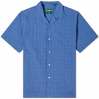Gitman Vintage Men's Japanese Ripple Jacquard Camp Shirt in Blue