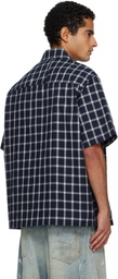 Rhude Navy Center Logo Button Up Shirt