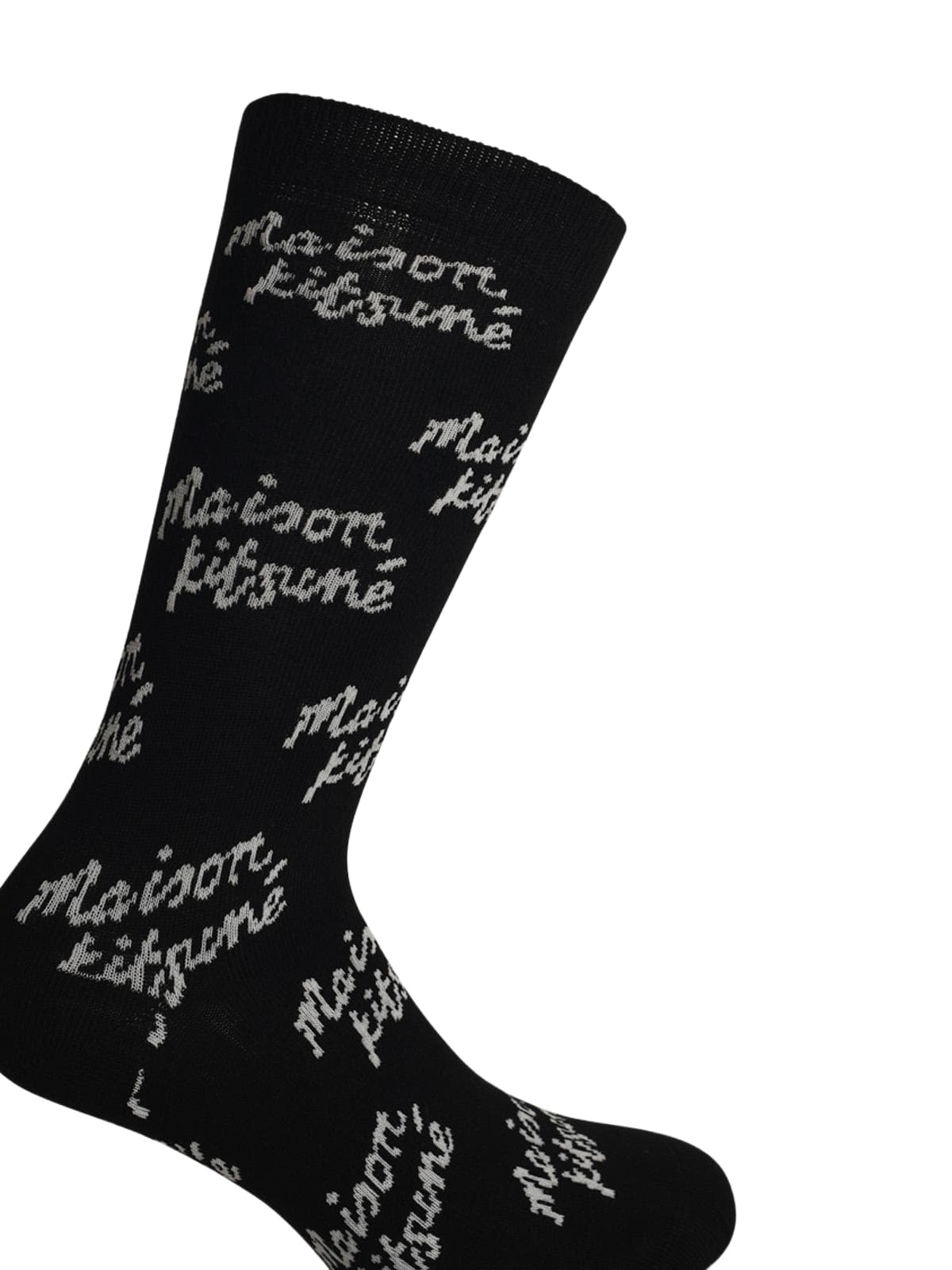 Maison Kitsuné Black Cotton Blend Socks