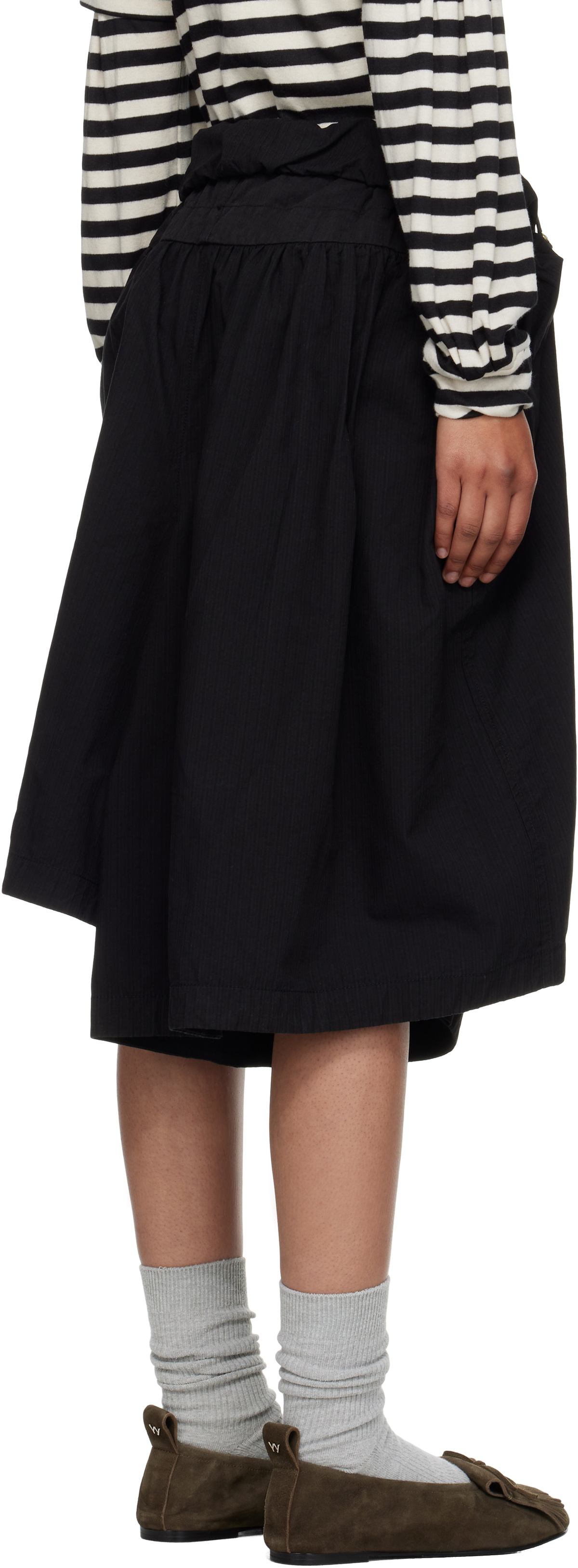 OPEN YY Black Rolled Waist Skort