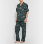 Desmond & Dempsey - Printed Organic Cotton Pyjama Trousers - Green