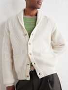 Altea - Ribbed Virgin Wool Cardigan - Neutrals