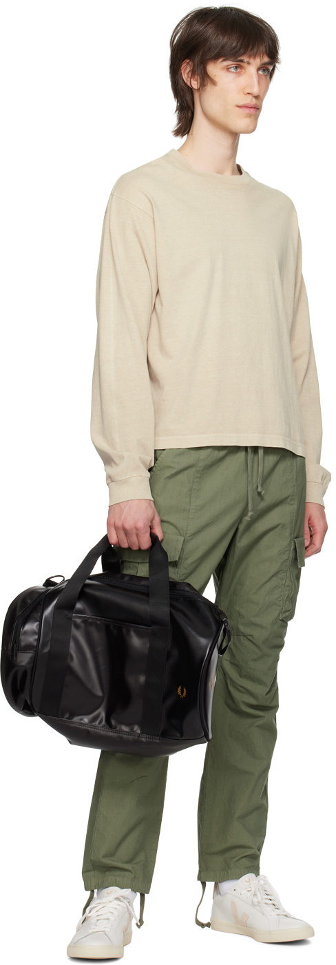 Fred Perry Black Classic Barrel Bag