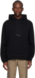 Sunspel Black Loopback Hoodie