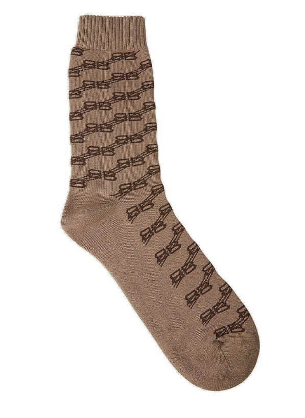 Photo: Balenciaga - BB Monogram Socks in Beige