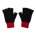 Gucci Navy and Red Striped GG Gloves