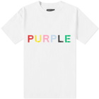 Purple Brand Men's Clean Multi Coloured Logo T-Shirt in White