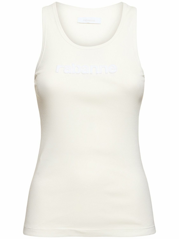 Photo: RABANNE Logo Jersey Sleeveless Top