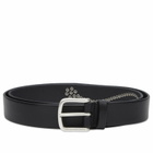 Anderson's Men's Andersons Narrow Stud Trimmed Leather Belt in Black