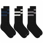 Neighborhood Men's Classic 3-Pack Socks in Black 