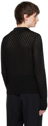 SAPIO Black Punta Ricamo Sweater