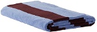 HAY Blue & Burgundy Frotte Stripe Bath Sheet