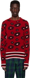 Molly Goddard Red Jacquard Sweater