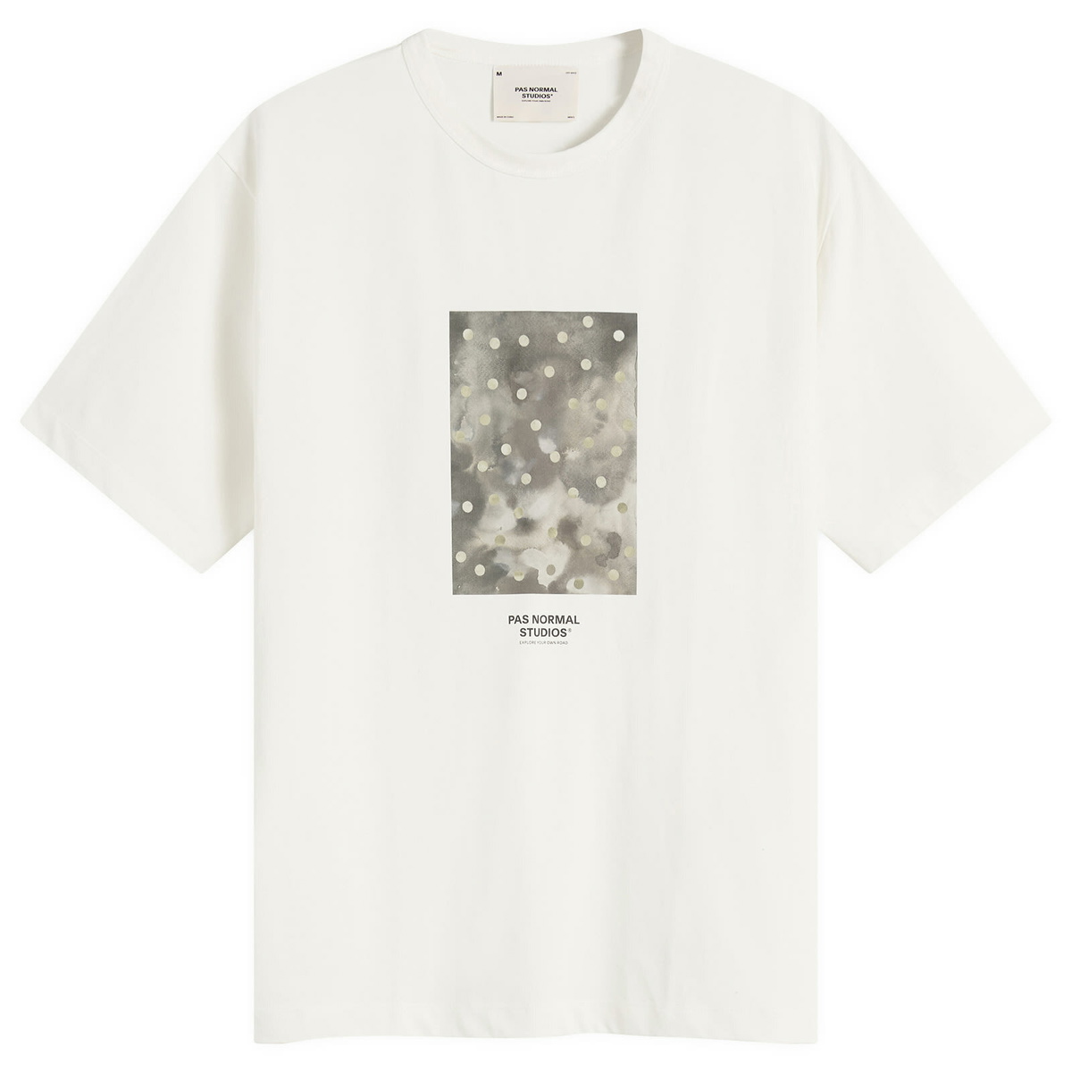 Pas Normal Studios Men's Off-Race Cotton Tech T-Shirt in Off White