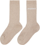 Jacquemus Beige Le Raphia 'Les Chaussettes Jacquemus' Socks