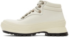 Jil Sander SSENSE Exclusive Off-White Leather Hiking Boots