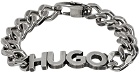 Hugo Silver Logo Plaque Bracelet