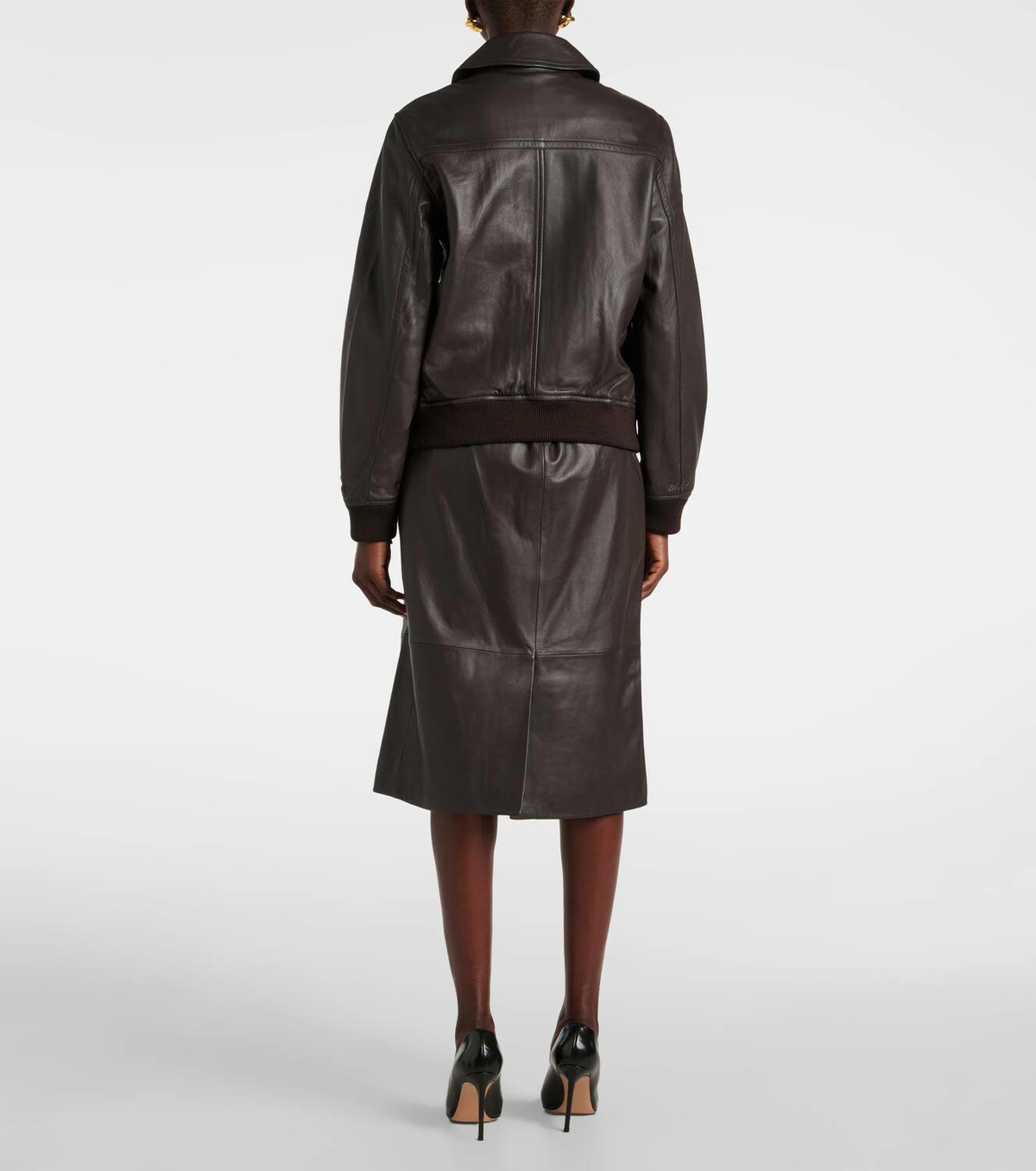 Yves Salomon Leather bomber jacket