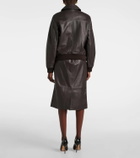 Yves Salomon Leather bomber jacket
