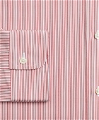 Brooks Brothers Men's Stretch Madison Relaxed-Fit Dress Shirt, Non-Iron Stripe | Garnet