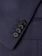 Caruso - Prince of Wales Checked Wool Suit Jacket - Blue