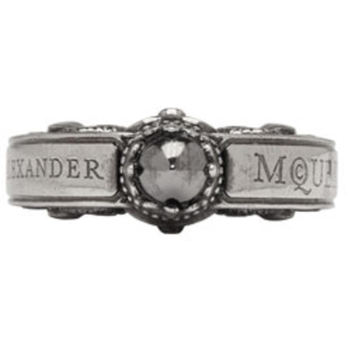 Photo: Alexander McQueen Silver Skull Engraved Ring