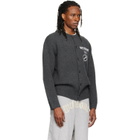 We11done Gray Logo Classic Cardigan
