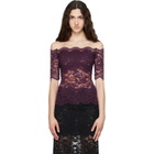 Rabanne Purple Short-Sleeve Layered Lace Top