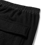 Rick Owens - Pod Poplin-Trimmed Brushed Virgin Wool-Twill Cargo Shorts - Black