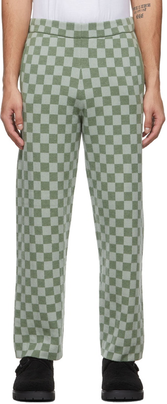 Photo: Bode Green Duotone Checkerboard Lounge Pants