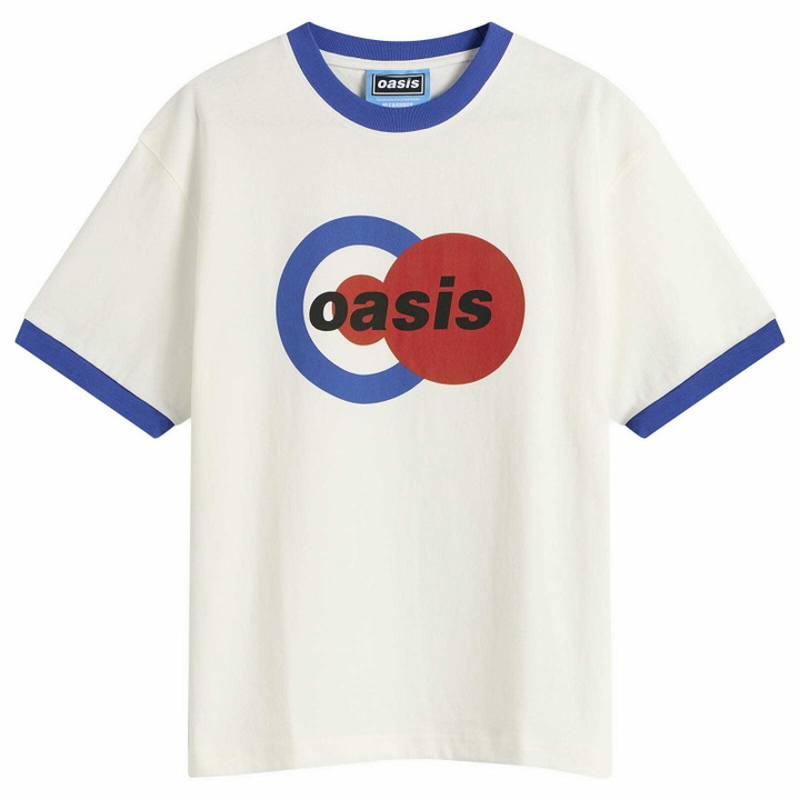 Photo: Pleasures Men's x Oasis 1996 Ringer Shirt in White