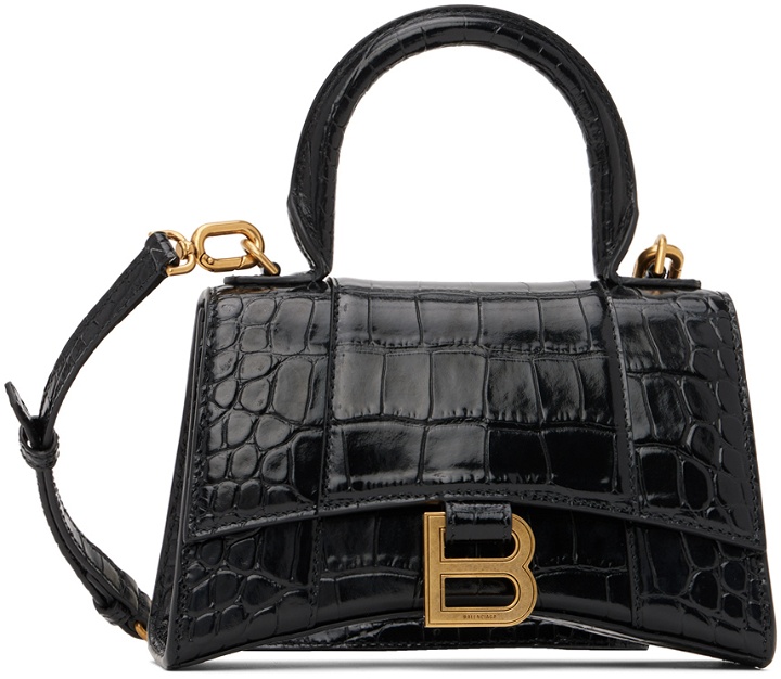 Photo: Balenciaga Black XS Hourglass Top Handle Bag