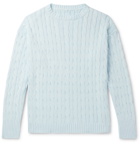 Anderson & Sheppard - Slim-Fit Cable-Knit Cotton Sweater - Blue