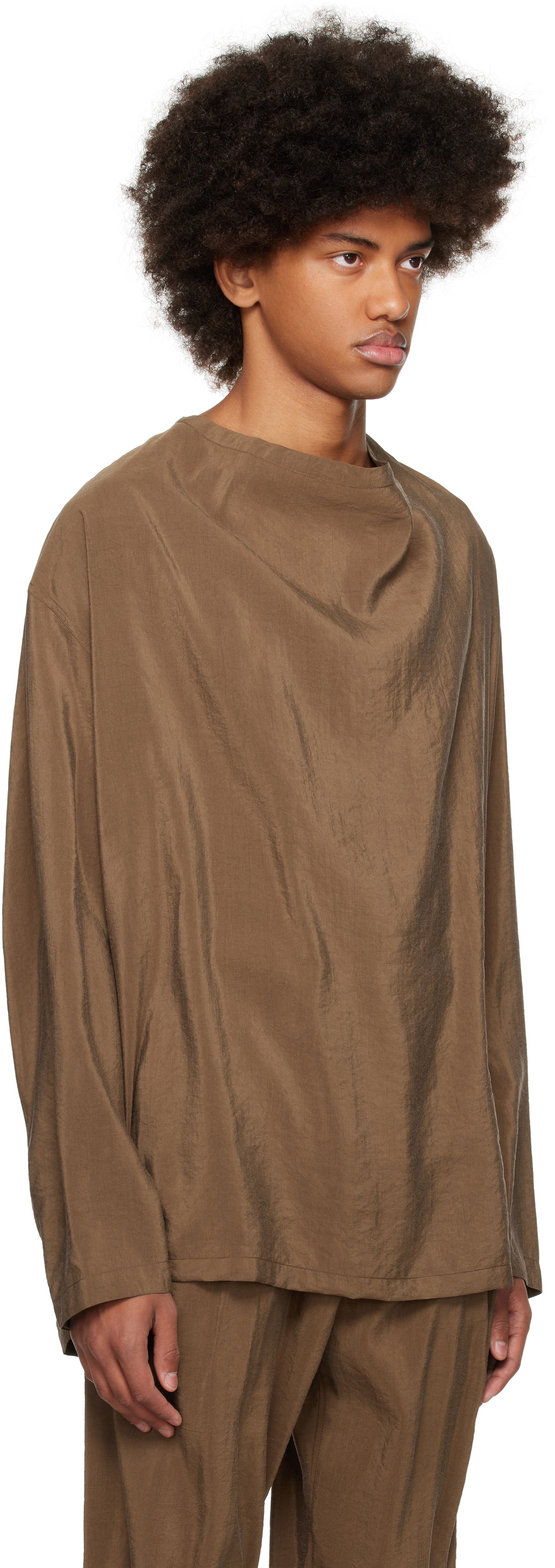 LEMAIRE Brown Light Vareuse Shirt Lemaire