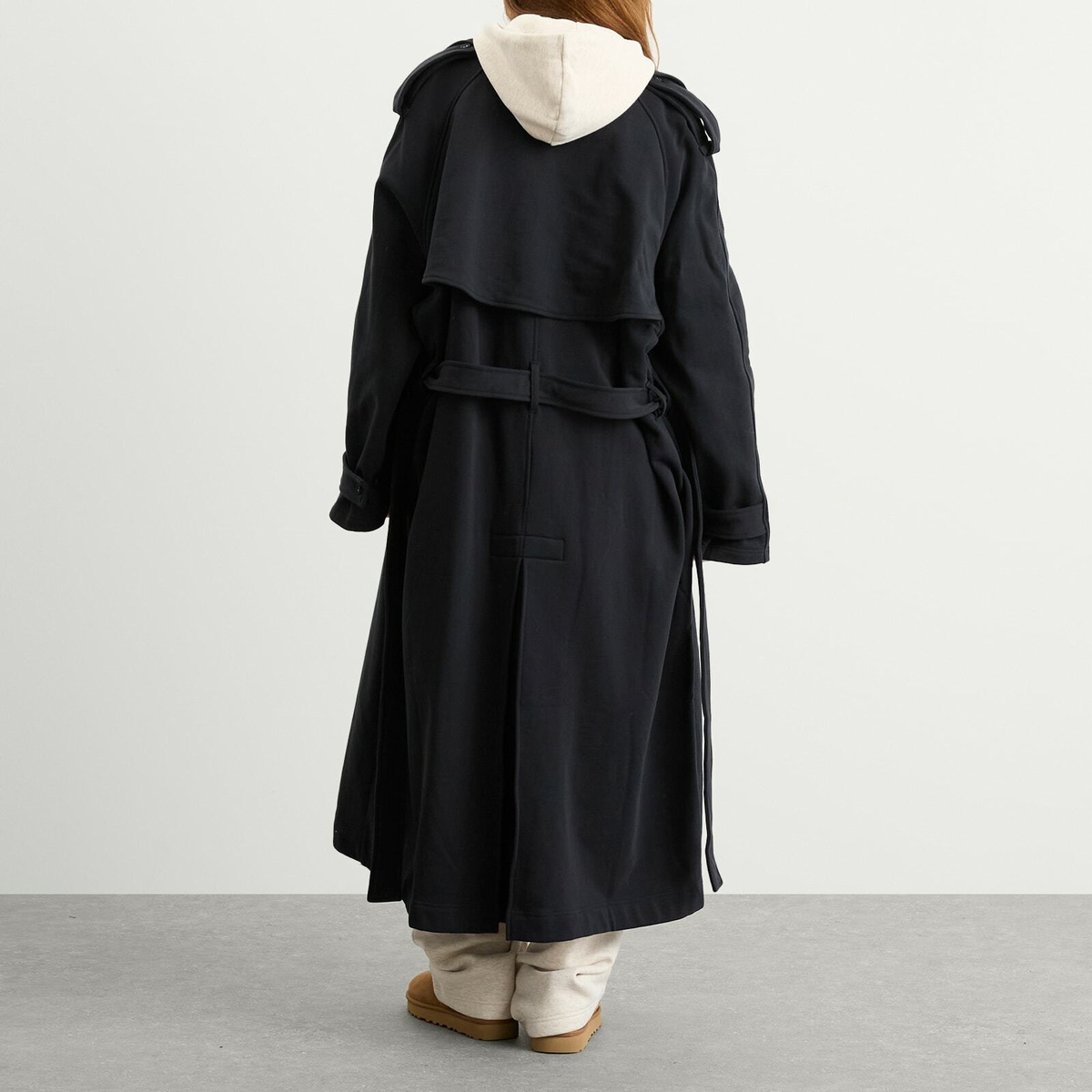 SKIMS Women's Boyfriend Fleece Trench Coat in Onyx