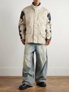 VETEMENTS - Oversized Logo-Embroidered Padded Two-Tone Canvas Jacket - Neutrals