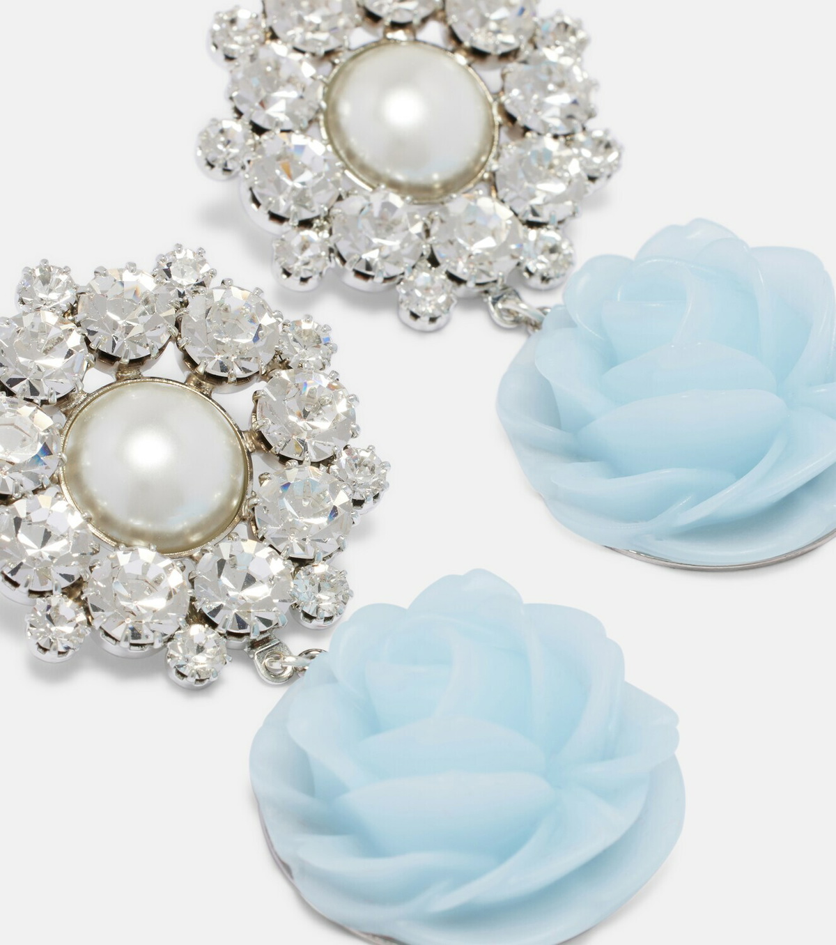 Magda Butrym Floral-appliqué embellished drop earrings