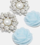 Magda Butrym Floral-appliqué embellished drop earrings