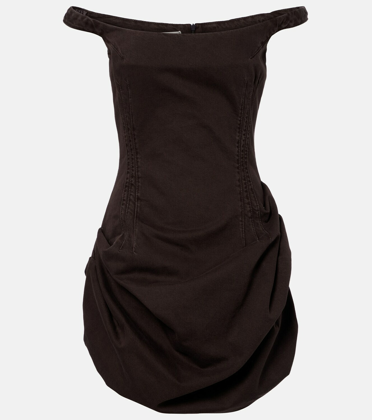 Magda Butrym Gathered off-shoulder denim minidress