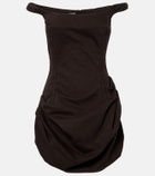 Magda Butrym Gathered off-shoulder denim minidress