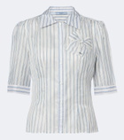 Prada Striped bow-detail shirt