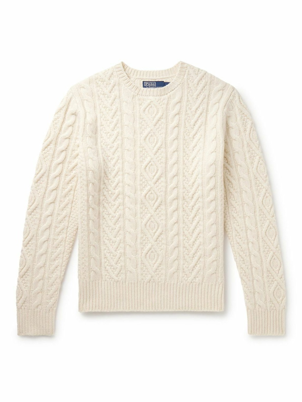 Photo: Polo Ralph Lauren - Cable-Knit Wool and Cashmere-Blend Sweater - White