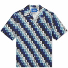 Awake NY Men's A Print Camp Collar Shirt in Blue Multi