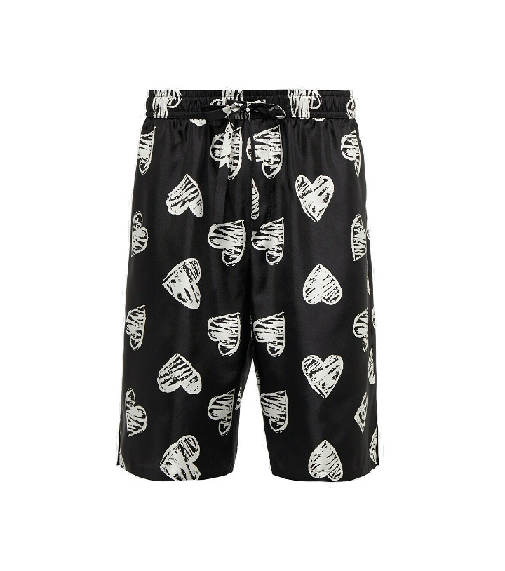 Photo: Dolce&Gabbana - Heart printed silk shorts