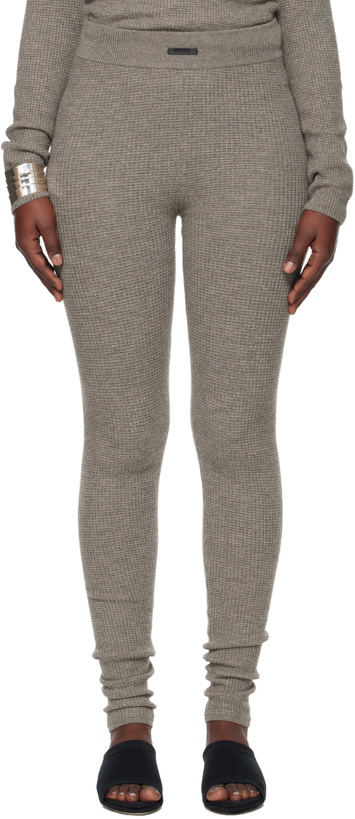 Photo: Fear of God ESSENTIALS Brown Holiday Waffle Leggings