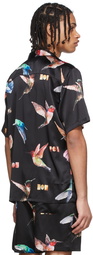 Nahmias Black Silk Hummingbird Shirt