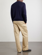LOEWE - Anagram-Embroidered Wool-Blend Sweater - Blue